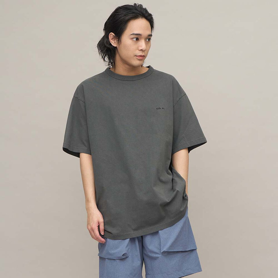 PLN0033-241 寬版刺繡水洗短袖TEE